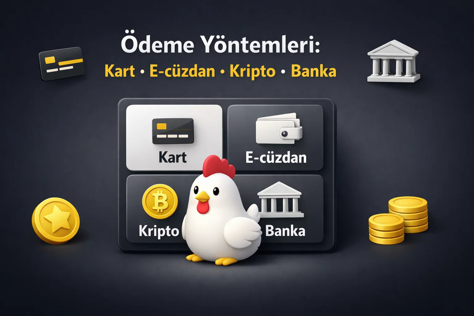 Chicken Road odeme yontemleri kart e-cuzdan kripto ve banka