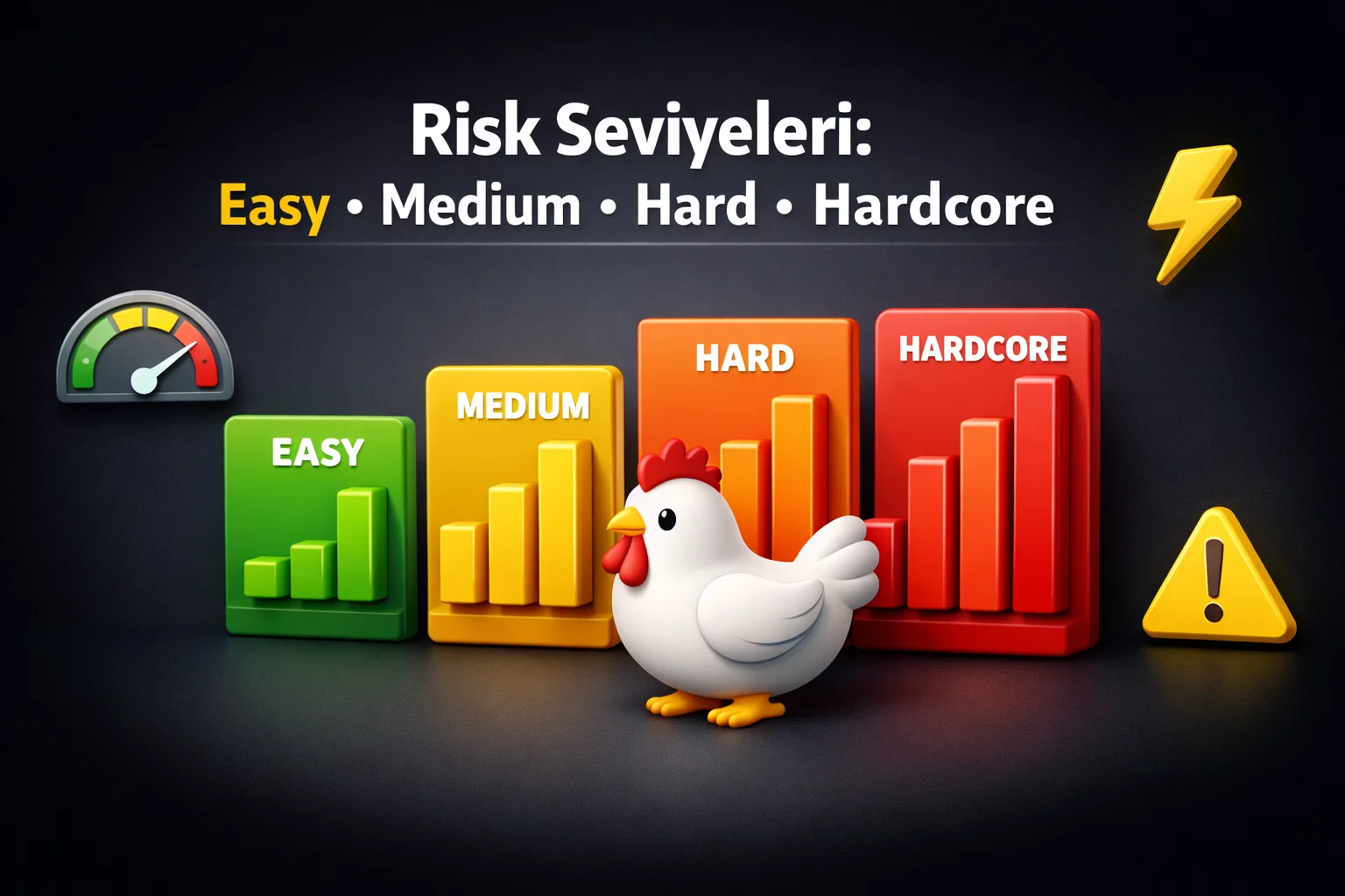Chicken Road zorluk seviyeleri ve risk mantigi gorseli